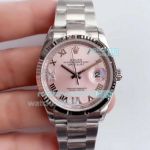 Ew Factory Swiss 3255 Rolex Datejust Pink Face Men's Watch 36MM